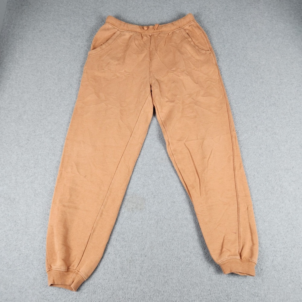 Aerie Joggers Sweatpants Womens Small Orange Fleece Relaxed Drawstring Tapered